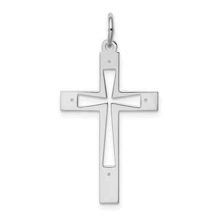 925 Sterling Silver Laser Designed Cross Pendant QXR251