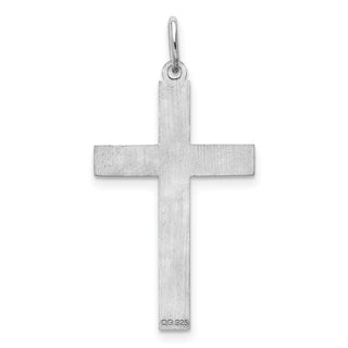925 Sterling Silver Laser Designed Cross Pendant QXR256