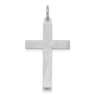 925 Sterling Silver Laser Designed Cross Pendant QXR257