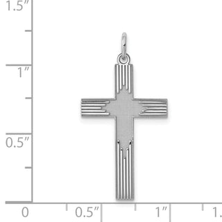 925 Sterling Silver Laser Designed Cross Pendant QXR259