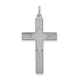 925 Sterling Silver Laser Designed Cross Pendant QXR259