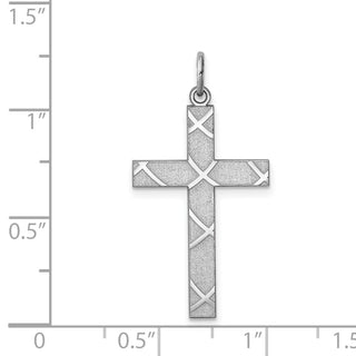 925 Sterling Silver Laser Designed Cross Pendant QXR261
