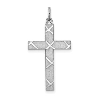 925 Sterling Silver Laser Designed Cross Pendant QXR261