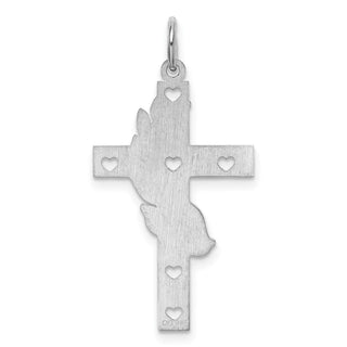925 Sterling Silver Laser Designed Cross Pendant QXR265