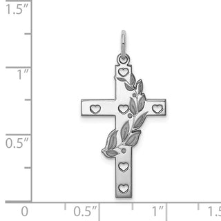 925 Sterling Silver Laser Designed Cross Pendant QXR265