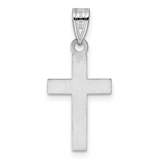 925 Sterling Silver Pink Enameled Heart Cross Pendant