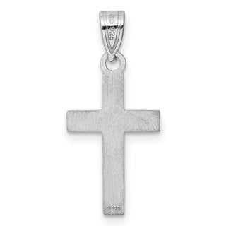 925 Sterling Silver Blue Enameled Cross Pendant