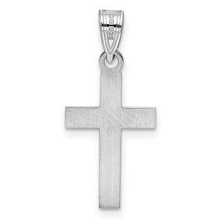 925 Sterling Silver Blue Enameled Cross Hatch Cross Pendant