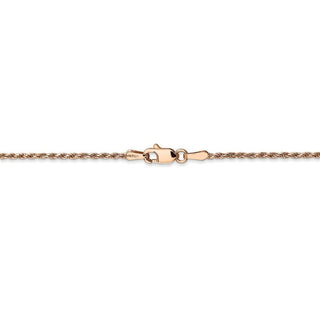 24" 14k Rose Gold 1.5mm Diamond-cut Machine-made Rope Chain Necklace