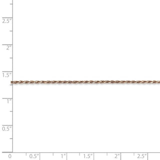 24" 14k Rose Gold 1.5mm Diamond-cut Machine-made Rope Chain Necklace