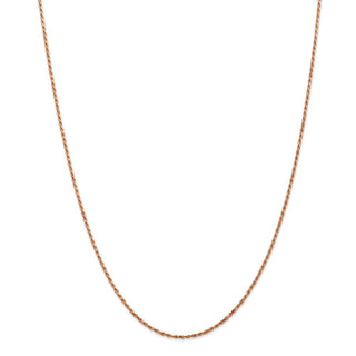 24" 14k Rose Gold 1.5mm Diamond-cut Machine-made Rope Chain Necklace