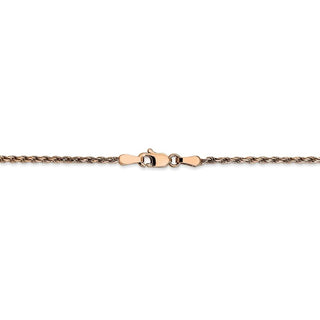24" 14k Rose Gold 1.8mm Diamond-cut Machine-made Rope Chain Necklace