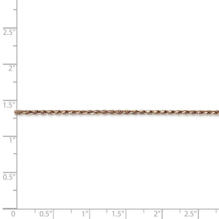 24" 14k Rose Gold 1.8mm Diamond-cut Machine-made Rope Chain Necklace