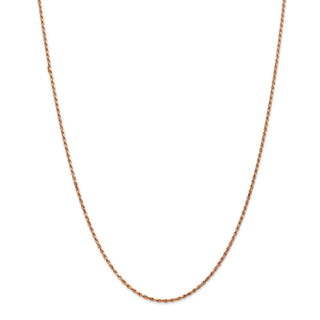24" 14k Rose Gold 1.8mm Diamond-cut Machine-made Rope Chain Necklace