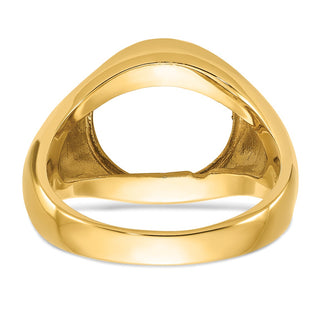 14ky Polished Men's Comfort Fit 13mm Coin Bezel Ring - Fits 2 Pesos and US $1