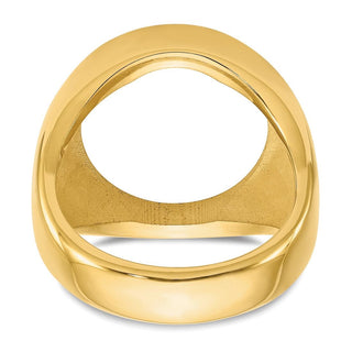 14k Yellow Gold Mens Polished Comfort Fit 17.8mm Coin Bezel Ring - Fits US $2.50 Liberty and Other Coins