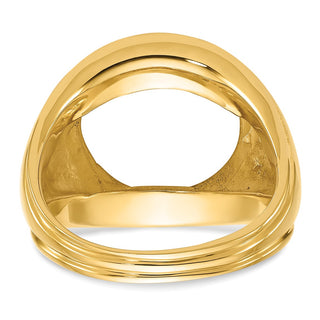 14k Yellow Gold Mens Comfort Fit Concaved 15mm Coin Bezel Ring - Fits US $1 Type 2