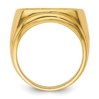 14k Yellow Gold Mens Polished Comfort Fit Concaved 17.8mm Coin Bezel Ring - Fits US $2.50 Liberty and Other Coins