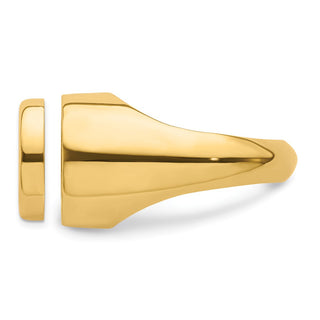 14k Yellow Gold Men's Polished Classic Solid Back 13mm Coin Bezel Ring - Fits 2 Pesos and US $1 Type 1