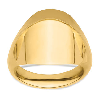 14k Yellow Gold Men's Polished Classic Solid Back 13mm Coin Bezel Ring - Fits 2 Pesos and US $1 Type 1