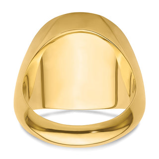 14k Yellow Gold Men's Polished Classic Solid Back 16mm Coin Bezel Ring - Fits 1/10 oz Maple Leaf and Other Coins