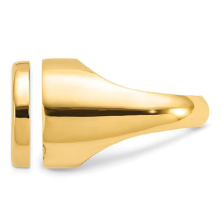 14k Yellow Gold Men's Polished Classic Solid Back 16.5mm Coin Bezel Ring - Fits 1/10 oz American Eagle and 1/10 oz Krugerrand