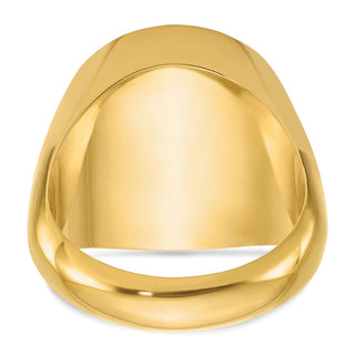 14k Yellow Gold Men's Polished Classic Solid Back 16.5mm Coin Bezel Ring - Fits 1/10 oz American Eagle and 1/10 oz Krugerrand
