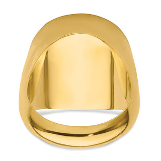 14k Yellow Gold Men's Polished Classic Solid Back 17.8mm Coin Bezel Ring - Fits US $2.50 Liberty and Other Coins