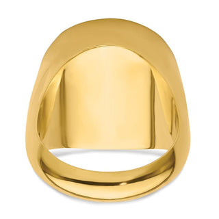 14k Yellow Gold Men's Polished Classic Solid Back 17.8mm Coin Bezel Ring - Fits US $2.50 Liberty and Other Coins