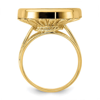 14k Yellow Gold Ladies Wire 17.8mm Prong Coin Bezel Ring - Fits US $2.50 Liberty and Other Coins