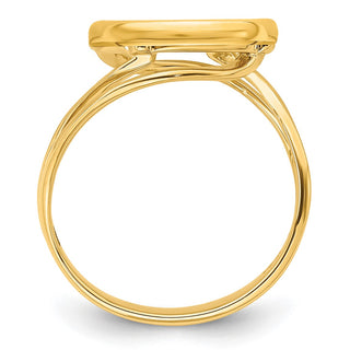14k Yellow Gold Polished Ladies Double Twisted Wire 13.0mm Coin Bezel Ring - Fits 2 Pesos and US $1