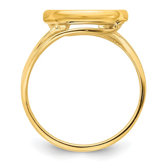 14k Yellow Gold Polished Ladies Double Twisted Wire 14.0mm Coin Bezel Ring - Fits 1/20 oz Maple Leaf and Other Coins