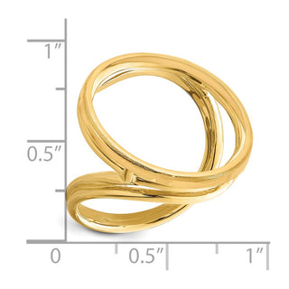 14k Yellow Gold Polished Ladies Double Twisted Wire 22.0mm Coin Bezel Ring - Fits 1/4 oz American Eagle and Other Coins