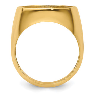 14k Yellow Gold Mens Polished Classic Open Back 15mm Coin Bezel Ring - Fits US $1 Type 2