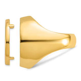 10k Yellow Gold Mens Polished Classic Open Back 22.0mm Coin Bezel Ring - Fits 1/4 oz American Eagle and Other Coins