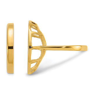 14k Yellow Gold Polished Ladies Wire Spoke 17.8mm Coin Bezel Ring - Fits US $2.50 Liberty and Other Coins