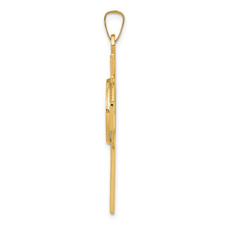 14k Yellow Gold Cross with St Anthony Medal Pendant