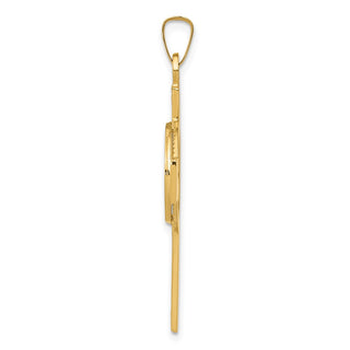 14k Yellow Gold Cross with St Anthony Medal Pendant