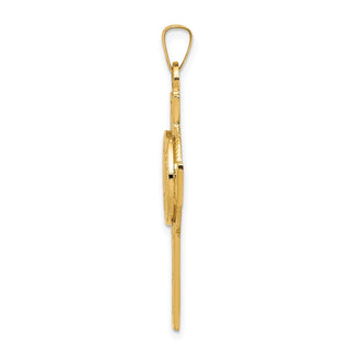 14k Yellow Gold Cross with St. Christopher Medal Pendant