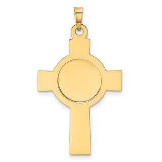 14k Yellow Gold Cross with St. Christopher Medal Pendant