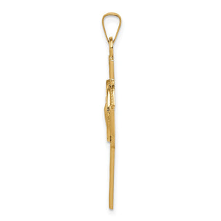 14k Yellow Gold Cross with St. Jude Medal Pendant