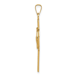 14k Yellow Gold Cross with St. Jude Medal Pendant