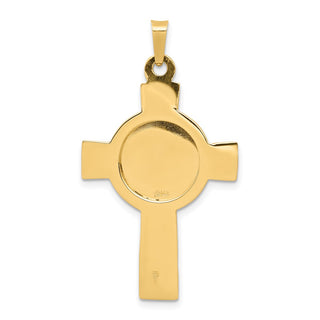 14k Yellow Gold Cross with St. Michael Medal Pendant