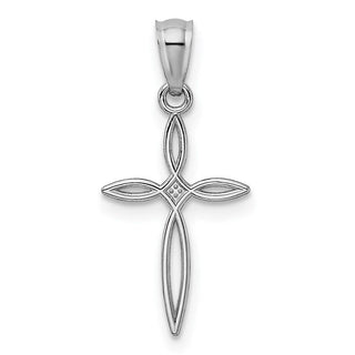 14k White Gold Passion Cross Pendant REL117