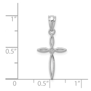 14k White Gold Passion Cross Pendant REL117