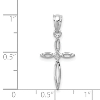 14k White Gold Passion Cross Pendant REL117