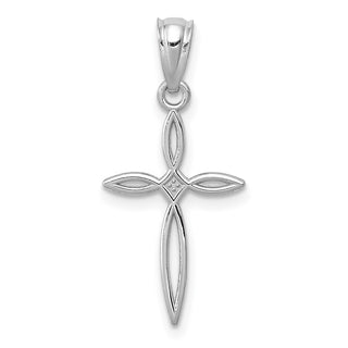 14k White Gold Passion Cross Pendant REL117