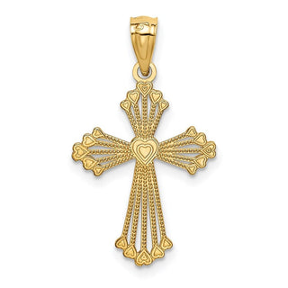 14k Yellow Gold Passion Cross Pendant REL118