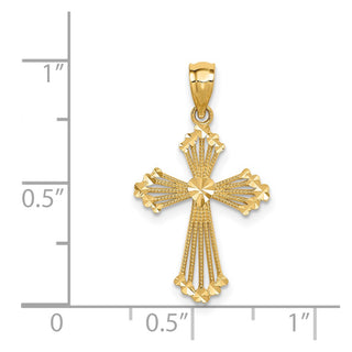 14k Yellow Gold Passion Cross Pendant REL118