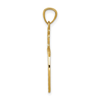 14k Yellow Gold Scroll Design Cross Pendant